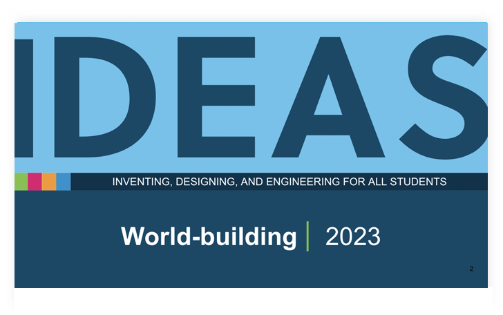 IDEAS World-building presentation title screen